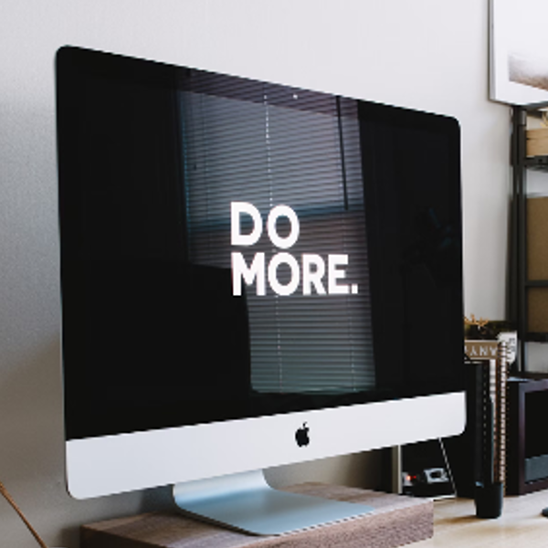 Black desk setup